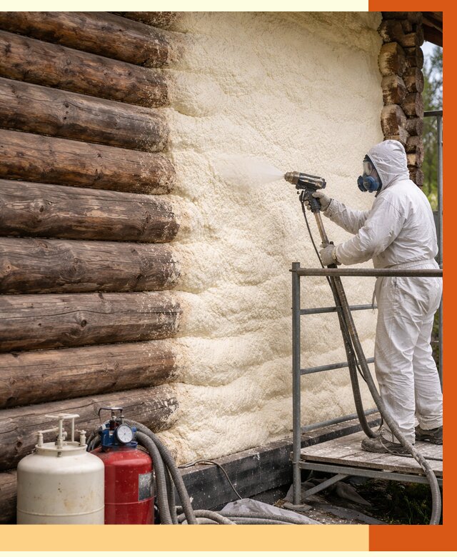 Утепление бревенчатого дома ППУ в Балаково под ключ от 6361 руб. | ТепломастерБлк