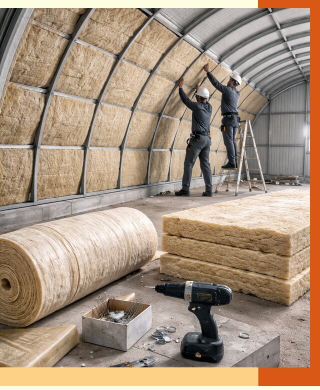 Утепление арочного ангара в Балаково от 3257 руб./м2 под ключ | ТепломастерБлк