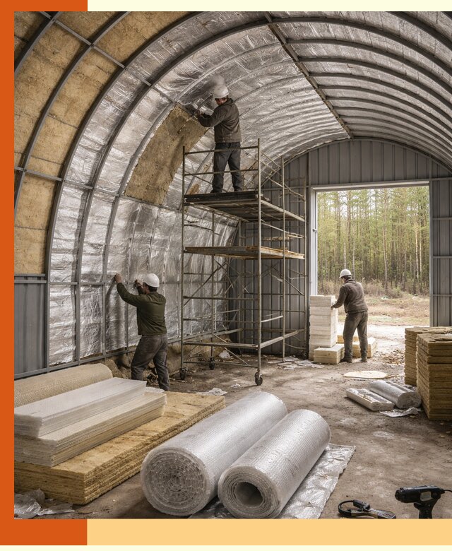 Утепление арочного ангара под ключ в Балаково