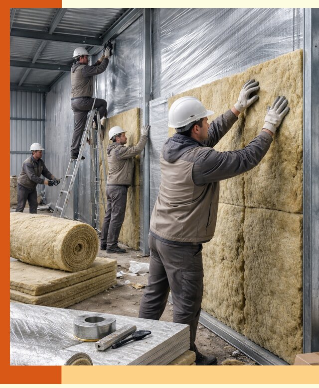 Утепление металлического склада в Балаково: теплоизоляция и герметизация