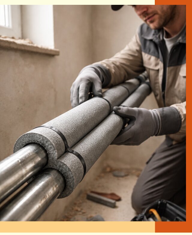 Утепление труб отопления в Балаково от 2900 руб. за м² — услуги под ключ | ТепломастерБлк