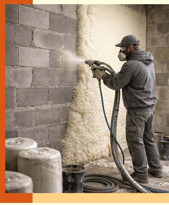 Утепление блочной стены ППУ в Балаково качественно и надёжно