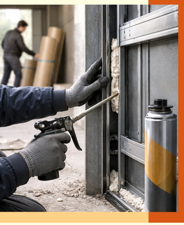 Заполнение пустот ворот в Балаково от 4580 руб. — заливка ППУ, утепление под ключ | ТепломастерБлк