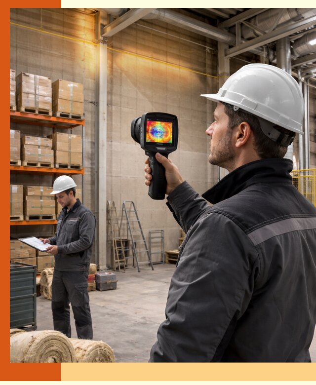 Тепловизионное обследование склада и выявление утечек в Балаково