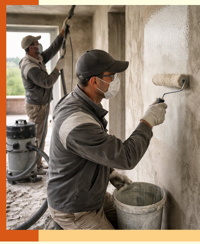 Подготовка поверхности под напыление утеплителя в Балаково